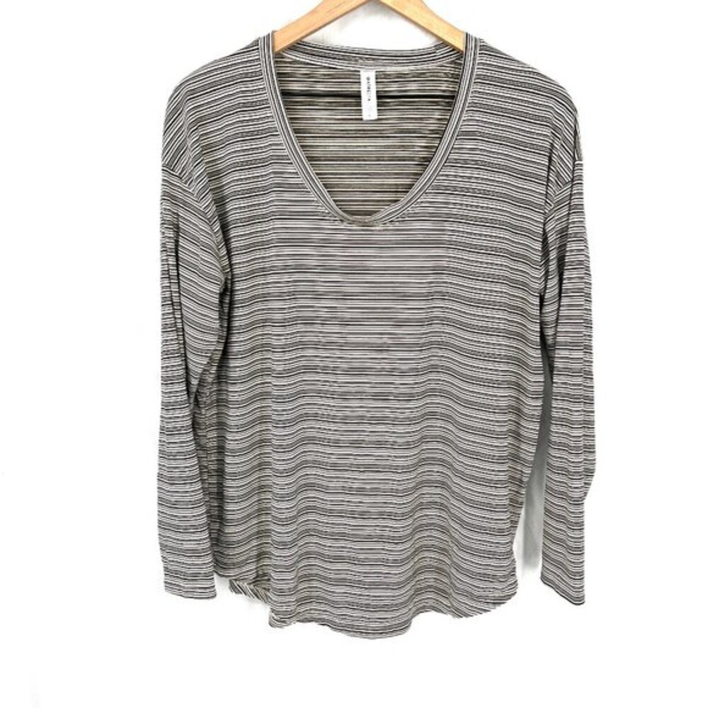 Athleta Cloudlight Stratus long sleeve striped top stretch t-shirt comfy‎ L